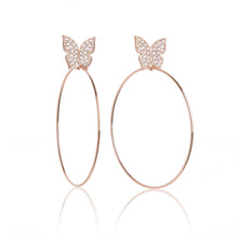 Load image into Gallery viewer, Butterfly Signature 2″ Earrings-Rose Gold
