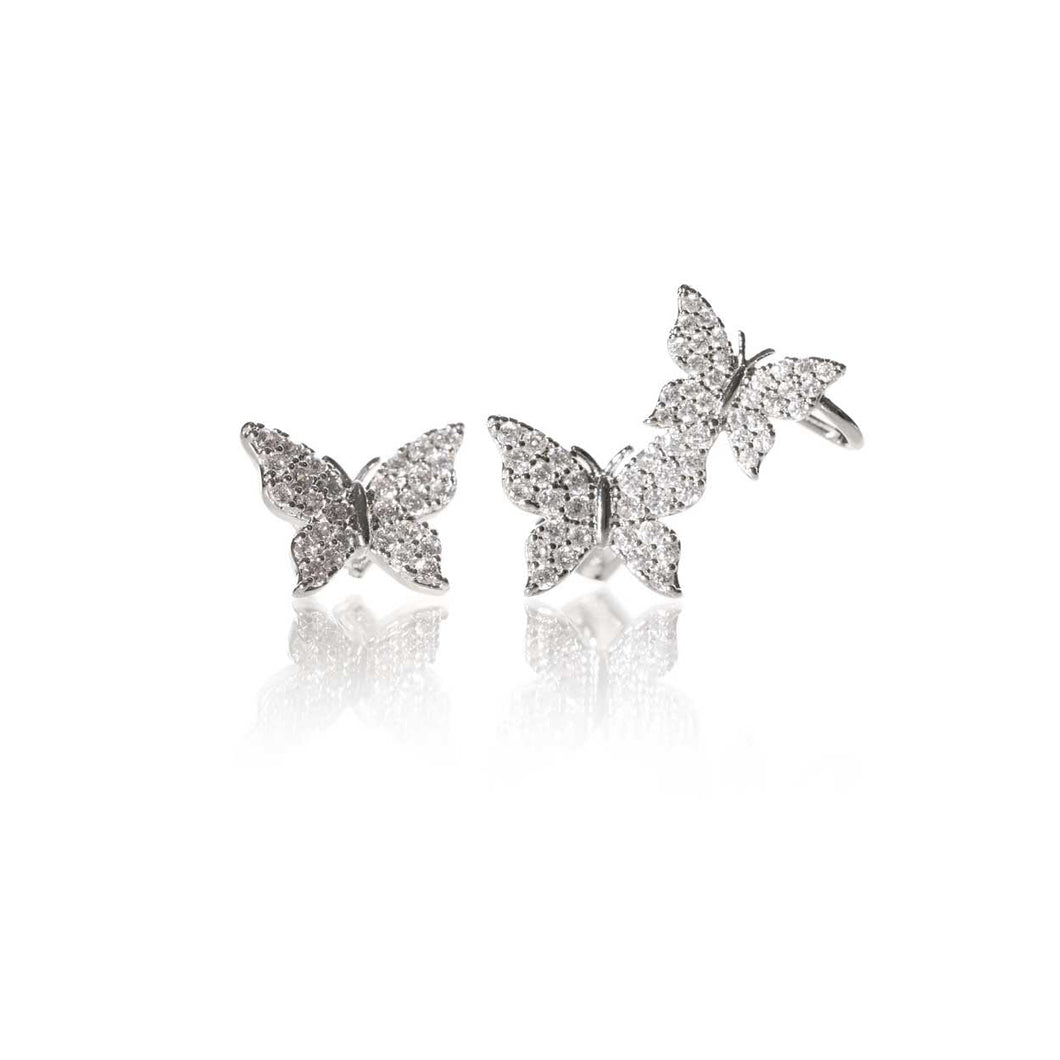 Signature Butterfly Studs-White Gold