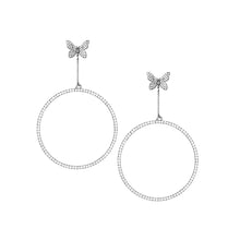 Load image into Gallery viewer, Signature Pave Drop Earrings 3.5″ Earrings-White Gold
